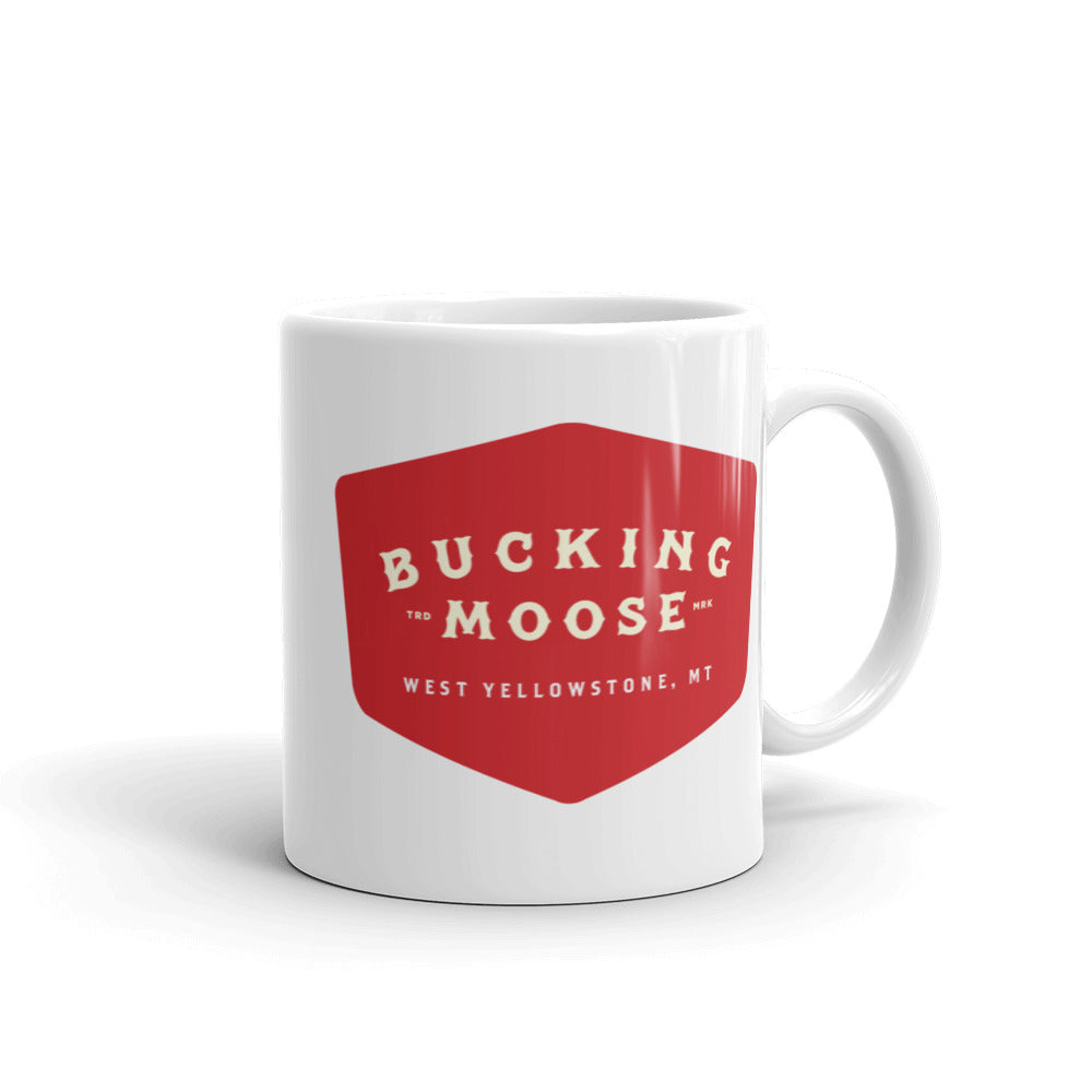 White Glossy Bucking Moose Mug